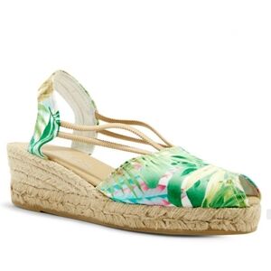 Chico's Jessa Tropical Espadrille Wedge Sz: 7
